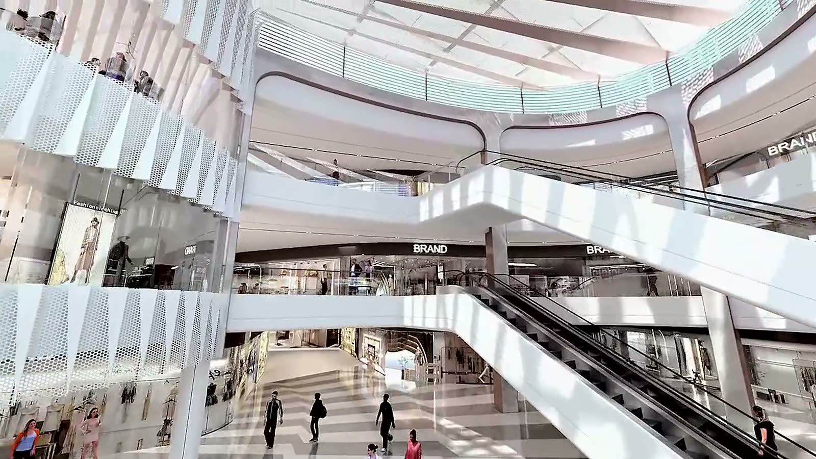 Heyi Avenue Hall B atrium · Woods Bagot Architectural animation
