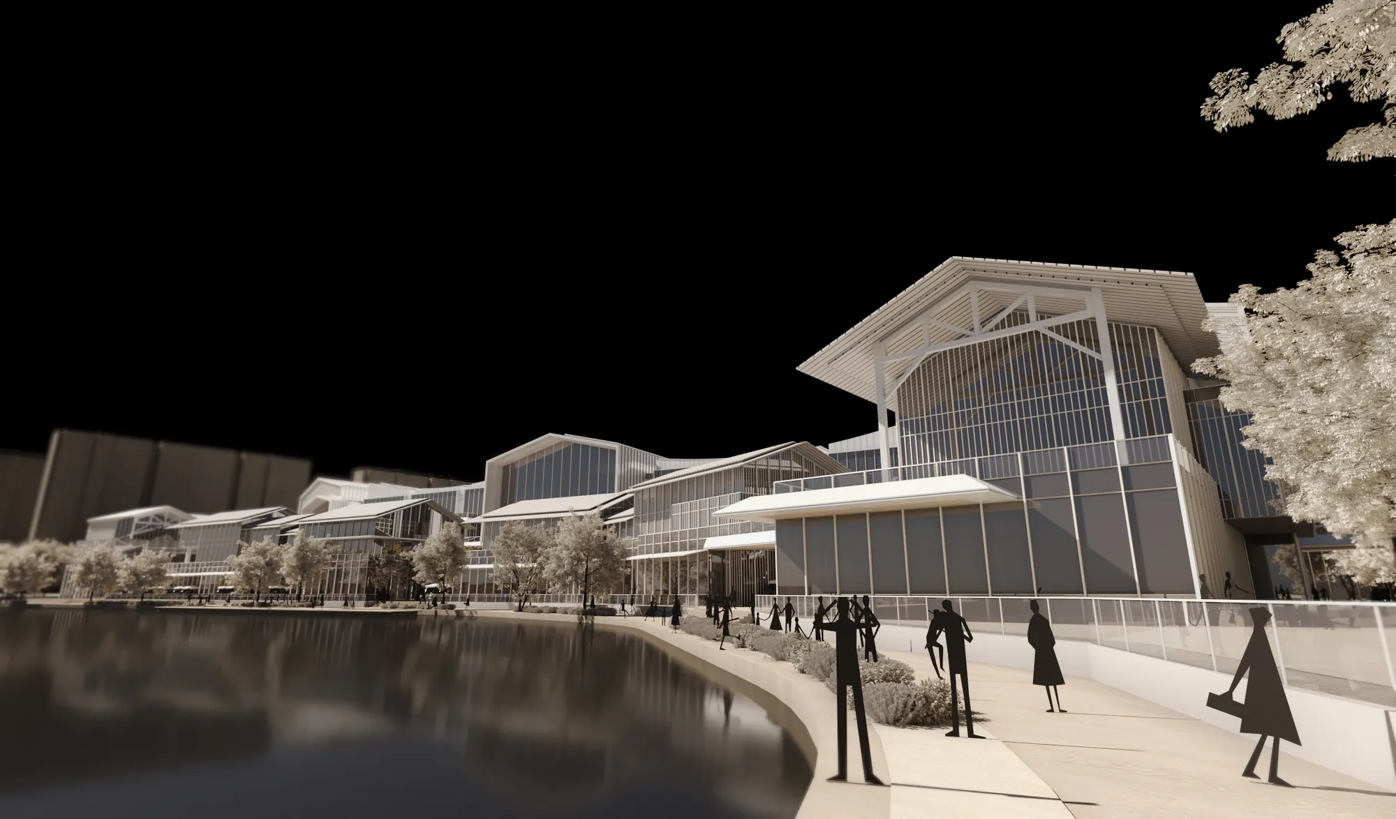 Massing model composited into the site photo, Nanping project for AICO